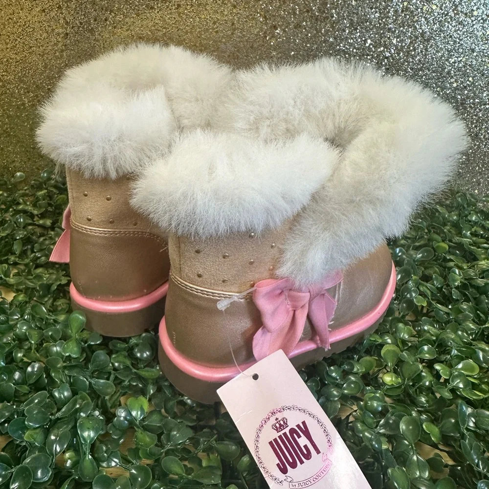 Juicy Couture Gold and Pink Kids Boots